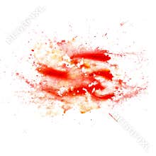 Abstract watercolor blot texture patch of red