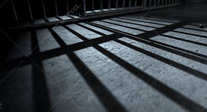 Jail Cell Bars Cast Shadows