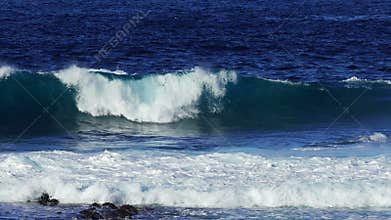 Waves Atlantic Ocean Breaking onto Rocks