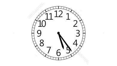 Clock on white background