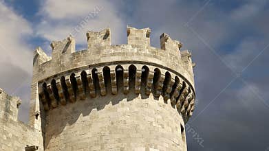 Rhodes Island, Greece, a symbol of Rhodes, of the famous Knights Grand Master Palace (also known as Castello) in the Medieval town
