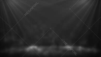 Dark environment illuminated by soft volumetric light rays