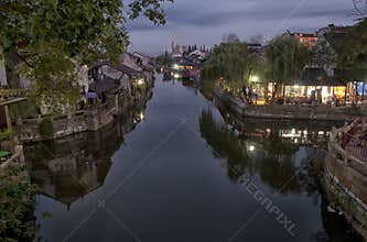 Fengjing Town at Night
