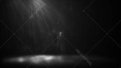Cinematic volumetric glow beams with mist and particles