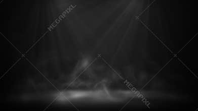 Abstract cinematic glow with volumetric beams and particles