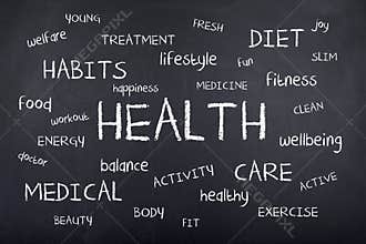 Health Word Cloud Background Design