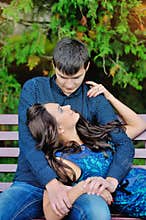 Beautiful Young Couple Having Picnic in Countryside