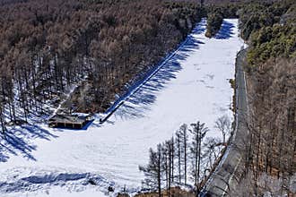 Early Spring Snow - Scenery of the Ski Resort at Jingyuetan National Forest Park, Changchun, China
