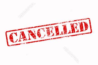 Cancelled Rubber Stamp Red