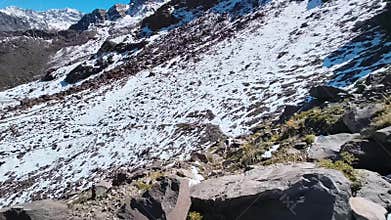Rocky slopes of the Andes mountain range