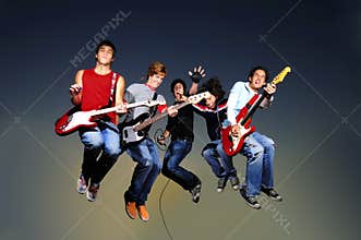 Rock band jumping