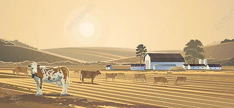 Rural landscape. Farm.