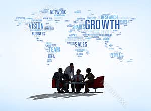 Silhouette Global Business Meeting Concept