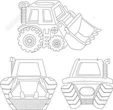 Contour cartoon digger