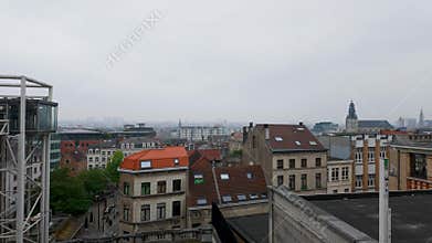 Brussels Skyline and Palais de Justice from Marolles Viewpoint, Belgium