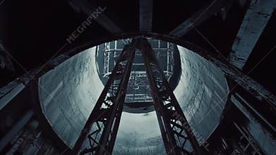 Launching missile silo interior complex structure