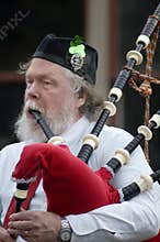 Irish Man Playing Bagpipes