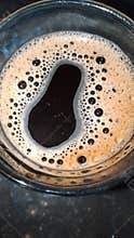 Coffee Surface Bubbles Macro Abstract Drink Texture