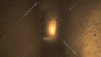 Derinkuyu underground city corridors and chambers reveal ancient cave architecture in Cappadocia, nevsehir, turkiye, subterranean