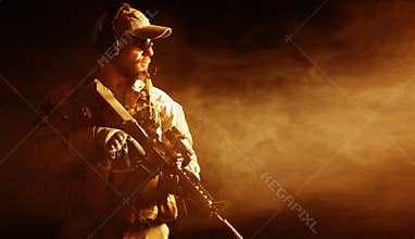 Bearded special forces soldier