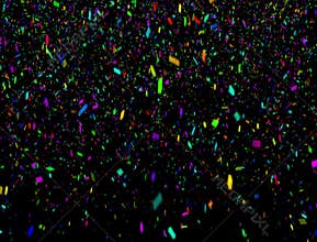 Dense Falling Multicolor Confetti Falling with Alpha