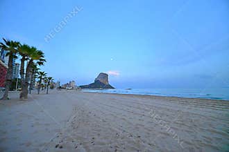 Landscape with the Ifach Peninsula in Calpe, Spain