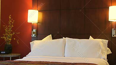 Close Up Move Through Contemporary Hotel Room