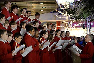 Choir Perform Christmas Carols