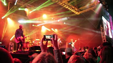 Crowds at open air rock festival