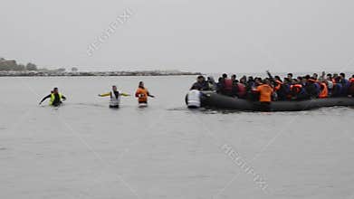 Refugee migrants, arrived on Lesvos