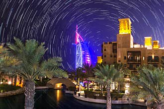Star trail in Dubai.
