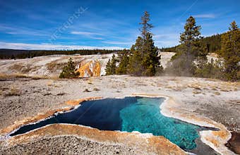 Geothermal activity of Yellowstone National Park US