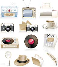 Vector vintage icon set