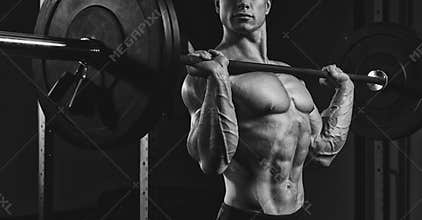 Athlete lifting heavy weights