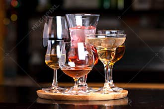 Glasses with alcohol
