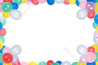 Frame from balloons isolated on white background