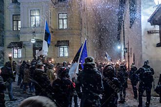March of the torches on Estoniaâ€™s independence Day.