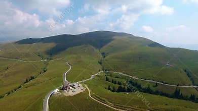 4K aerial shot of the highest altitude mountain road
