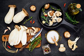 Cooking Eryngii Edible Mushrooms