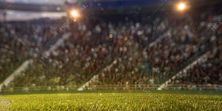 Stadium fans bokeh defocus. 3d render illustration.