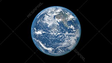 Realistic Planet. Earth Rotating. Seamless Loop