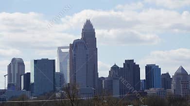 Charlotte north carolina city skyline and street scenes