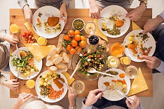 Family eating healthy meal