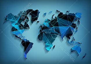Global world map network technology. Social communications