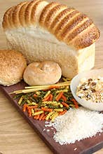 Bread pasta cereal rice