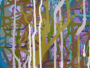 Abstract art acrylic color painting on canvas of colorful background.