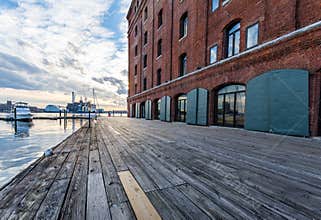 Fells Point Water Front of Hendersons Wharf in Baltimore, Maryland