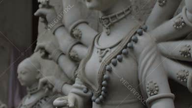 Dressing up clay idol of Goddess Durga, Kolkata, Calcutta, India