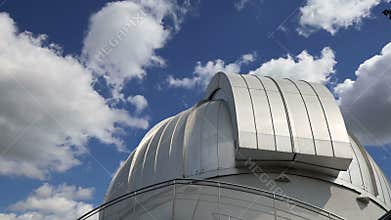 Moscow Planetarium on the background of sky, Russia