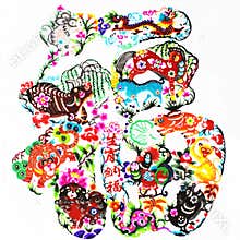 Paper cuttingï¼šChinese characters luck
